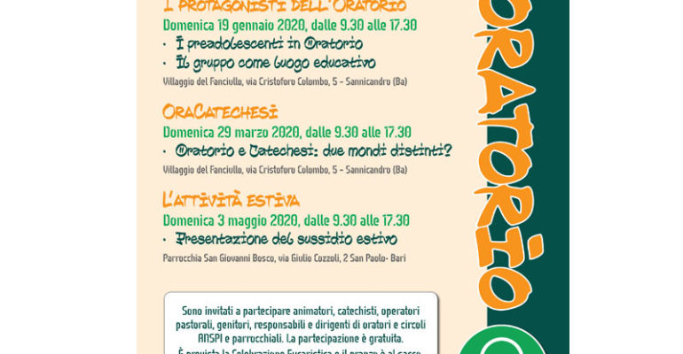 i protagonisti dell oratorio anspi comitato bari bitonto